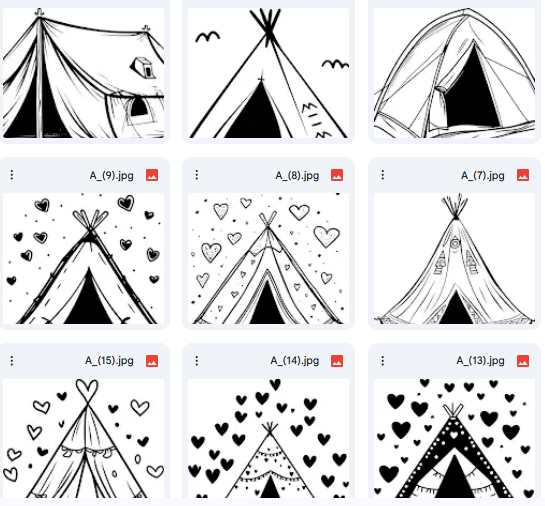 ملاذ المغامرة: رسومات خيام Vector دافئة ومرحة – 59 تصميم