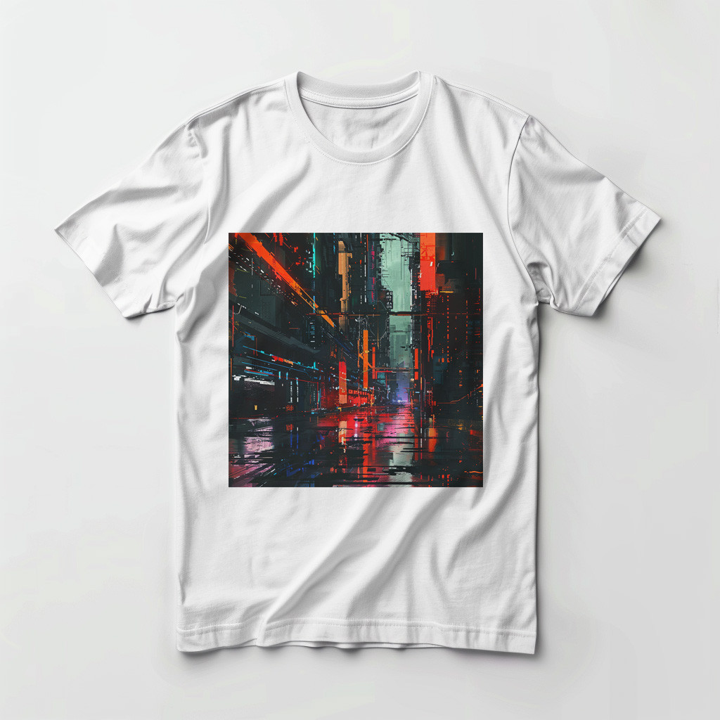 تصميم للطباعة على تيشرت شكل مدينه الكترونيه