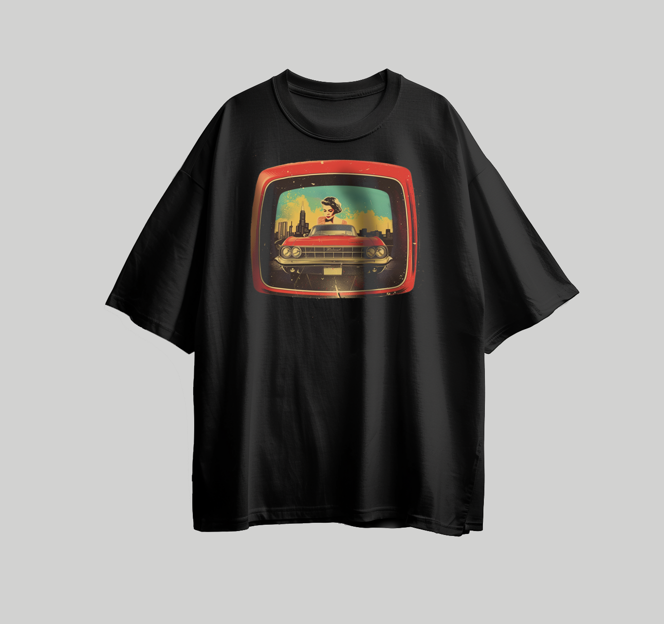 تصميم للطباعة على تيشرت شكل الكترونيات من الخيال