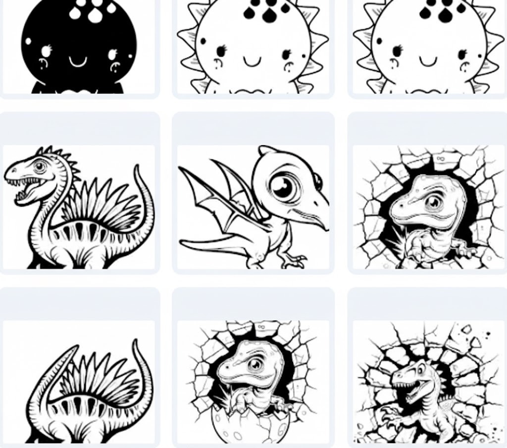 صغار الديناصورات الساحرة للتلوين – 23 تصميم