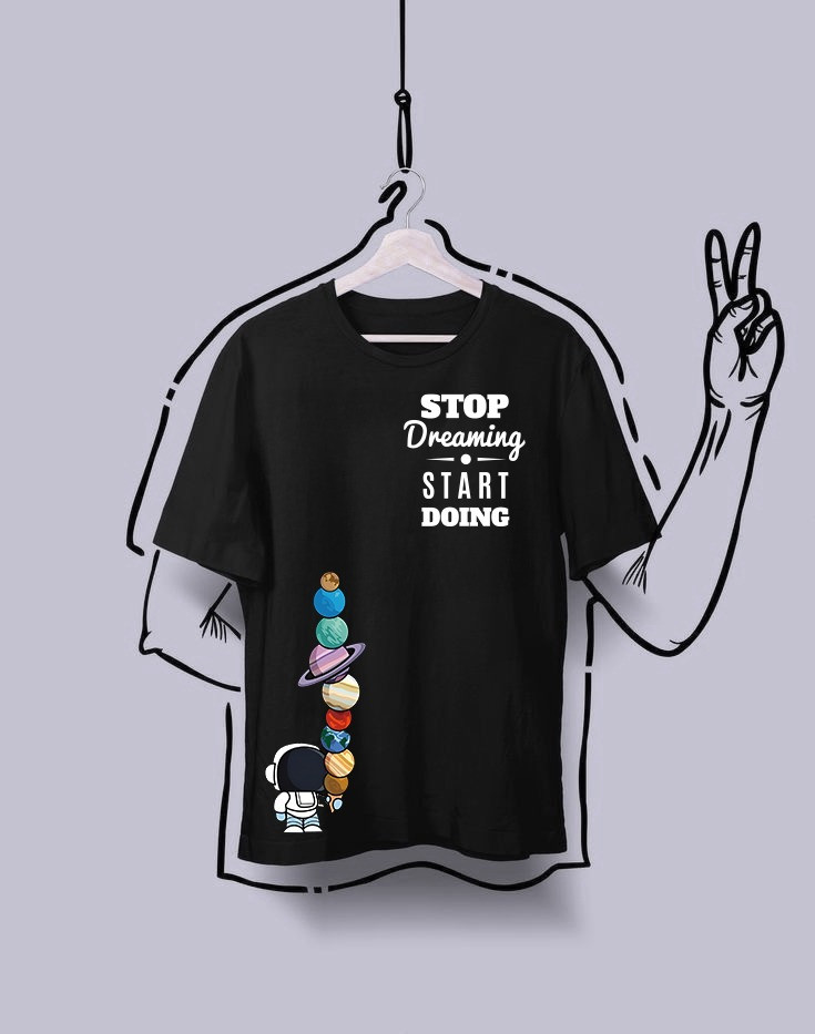 تصميم “Stop dreaming, Start doing” جاهز للطباعة