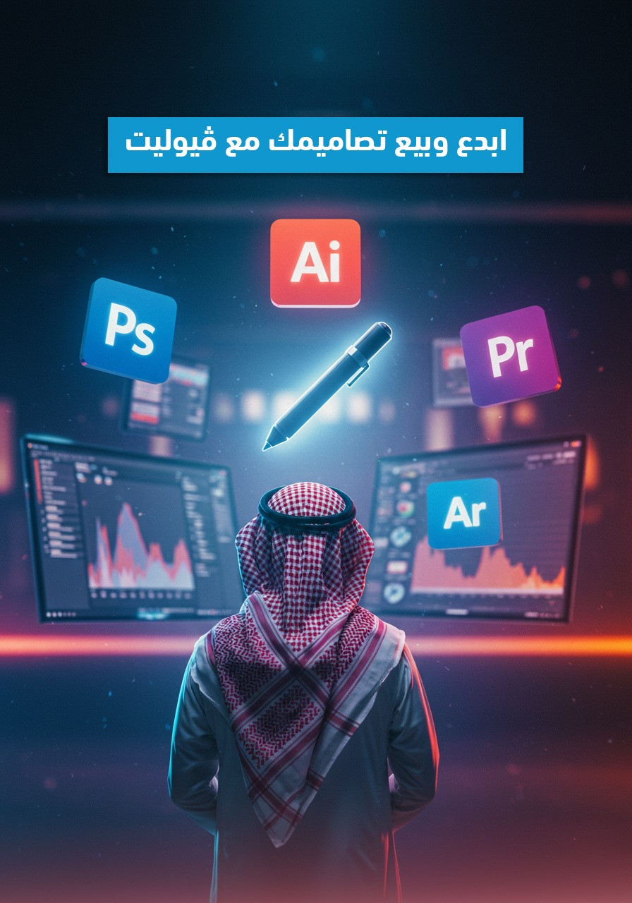 تصميم مبتكر لمختلف الاستخدامات عن استغلال التكنولوجيا في انتاج المنتجات الرقمية (ابدع وبيع تصميماتك مع ڤيوليت)