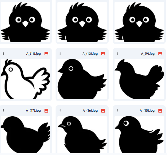 رسومات الكتاكيت – فن الأشكال الظلية الجميلة – 20 تصميم