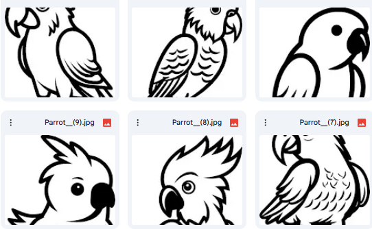 الببغاء الملون – رسومات Vector مرحة ومبهجة – 13 رسمة