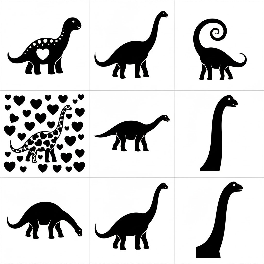 رسومات الديناصورات المفترسة والعاشبة – فن من عالم البرية القديمة – 938 تصميم