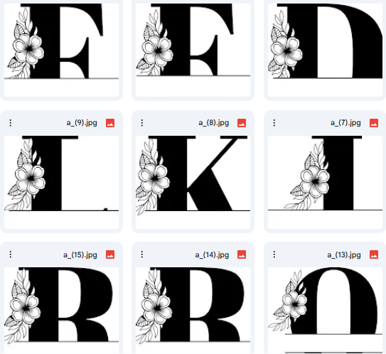 حروف كبيرة مزخرفة للأطفال – 26 تصميم Vector