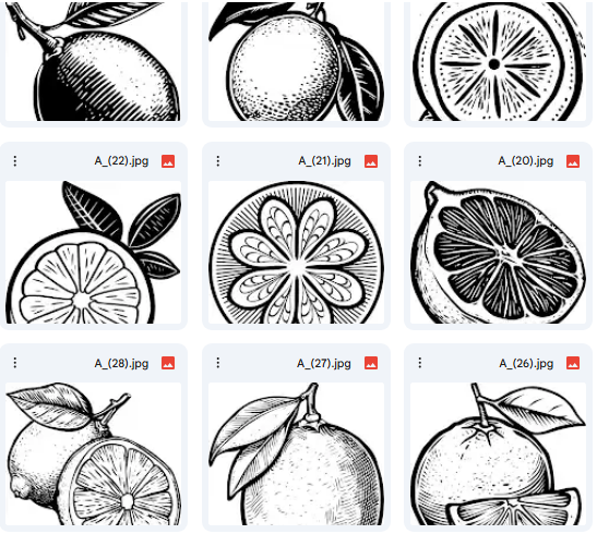 ليمون وحمضيات مرحة – تصميم Vector مليء بالألوان للأطفال – 98 رسمة وتصميم