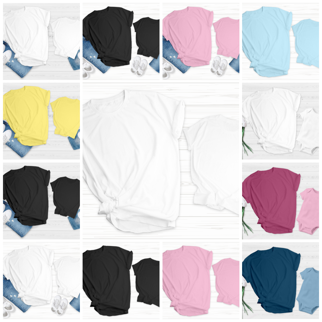 موكاب تيشيرتات عائلية – 13 تركيبة لونية أنيقة لتصاميم مطابقة