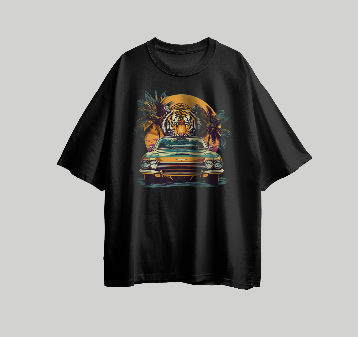 تصميم للطباعة على تيشرت شكل كرتونى لوجهه نمر