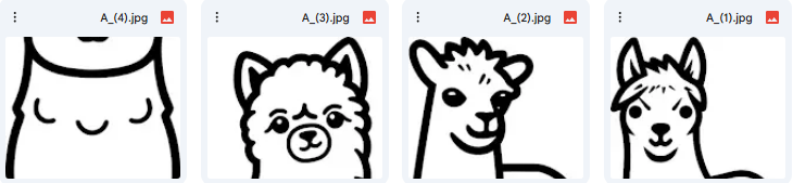 رسومات Vector للّاما – Line Art بسيط – 4 رسومات