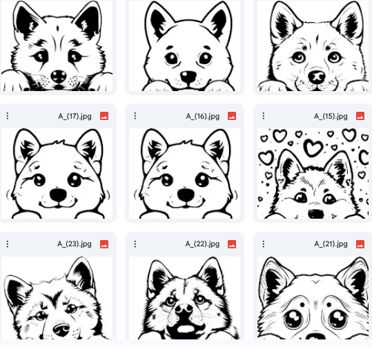 رسومات Peeking لوجوه الكلاب اللطيفة – Vector – 34 رسمة