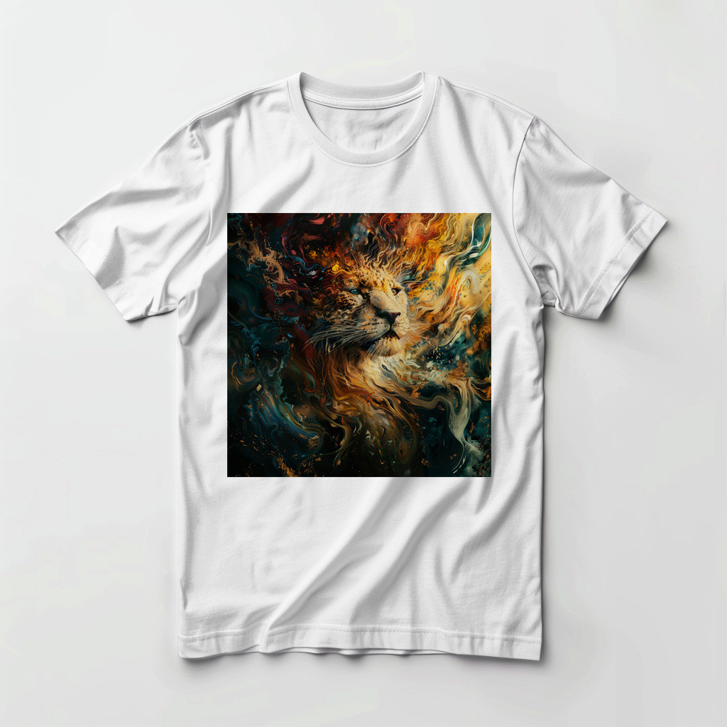 تصميم للطباعة على تيشرت شكل وجه اسد