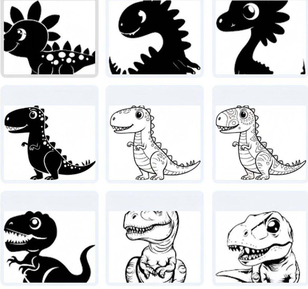 ألوان الديناصورات: تعلم وابتكر مع رفاق العصور القديمة – 23 تصميم