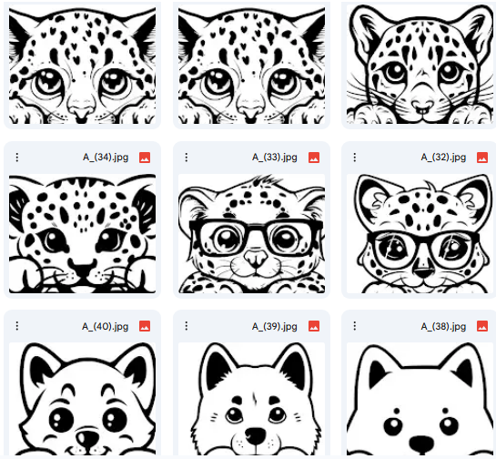 حيوانات برية وأليفة صغيرة – رسومات Vector للأطفال – 25 رسمة