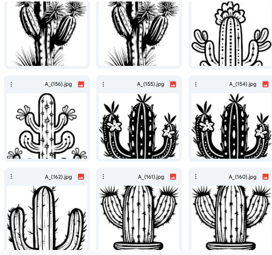 رسومات Vector لنباتات الصبار للأطفال – 20 تصميم ممتع