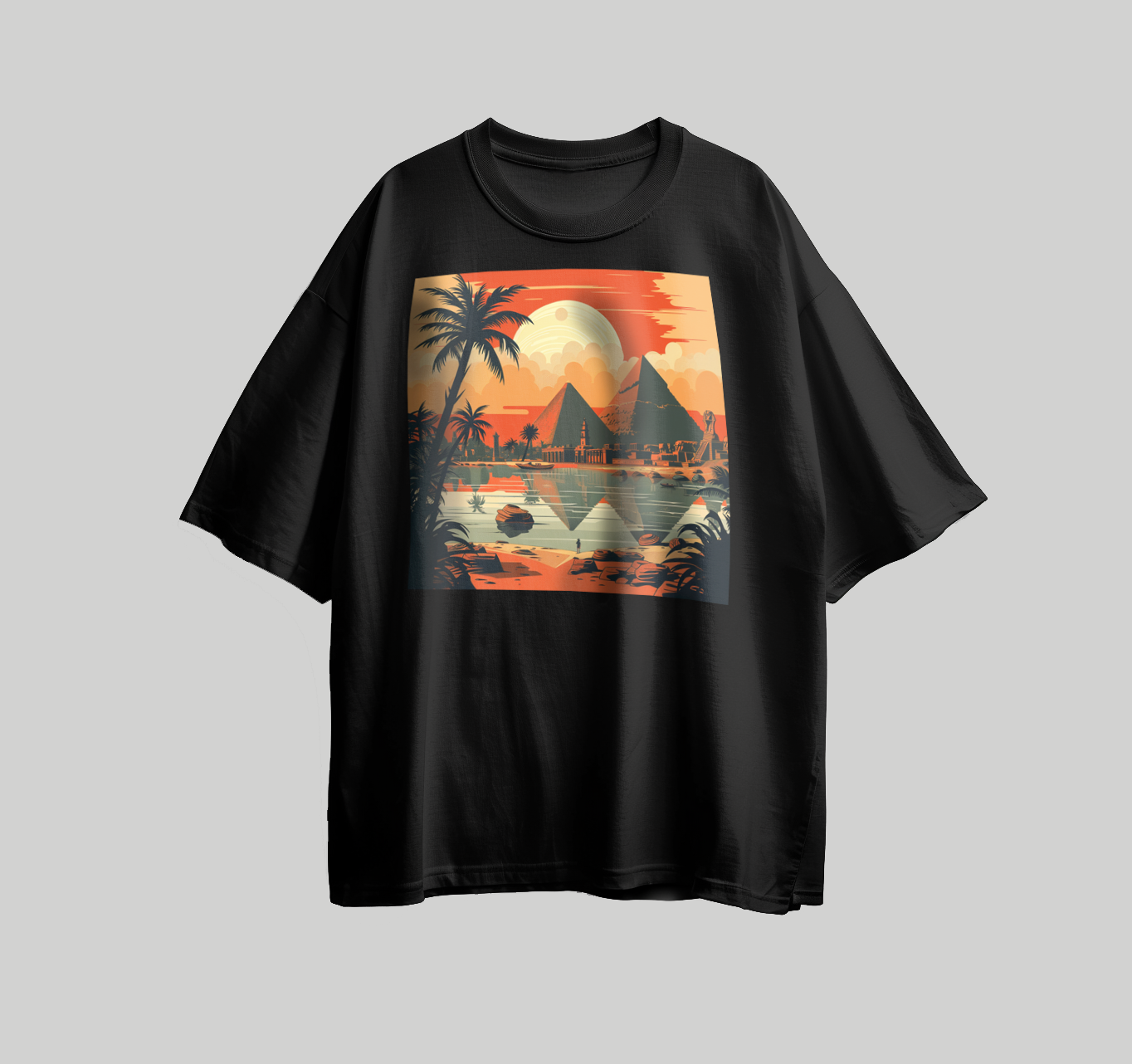 تصميم للطباعة على تيشرت شكل اهرامات مصر