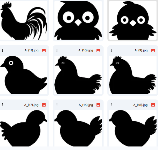 طيور المزرعة الظلية – رسومات Vector نابضة بالحياة – 21 تصميم