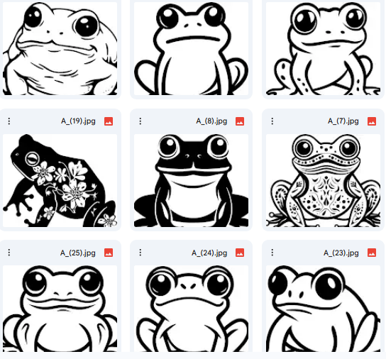 ضفادع مزخرفة للأطفال – أيقونات Vector مرحة – 15 رسمة