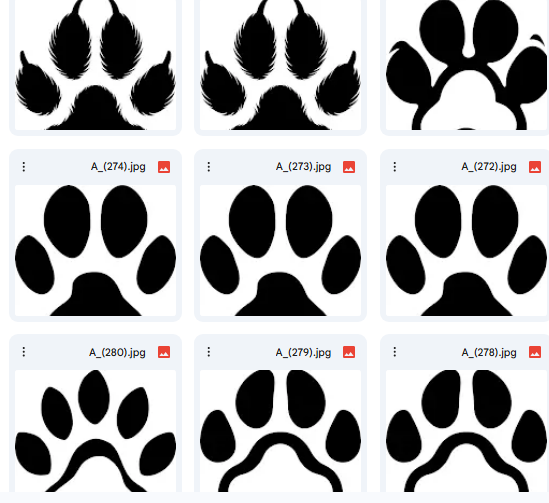 آثار الظل – رسومات Vector لأقدام الحيوانات الكبيرة – 20 رسمة