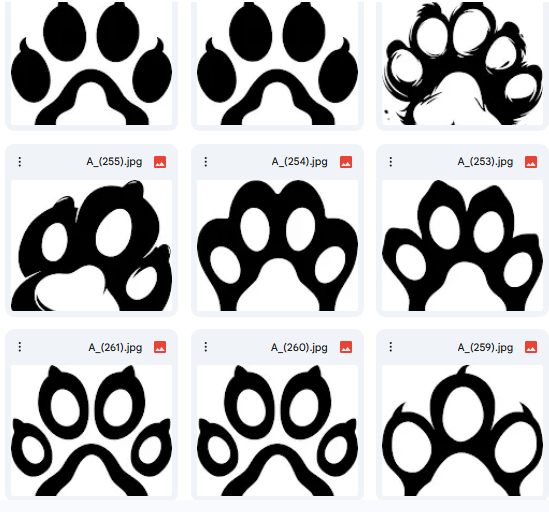 آثار أقدام دقيقة – رسومات Vector جاهزة للقص والتلوين – 20 رسمة