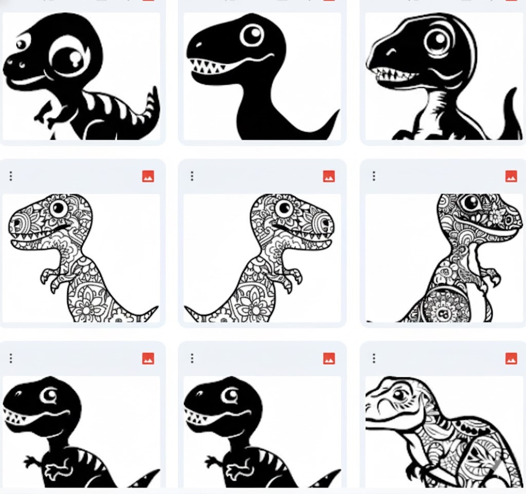 ديناصورات فنية ممتعة للتلوين – 23 تصميم