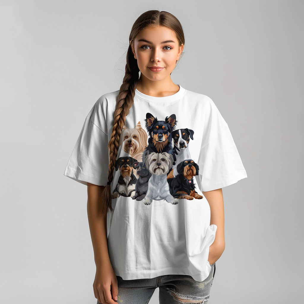 تصميم للطباعة على شكل العديد من الكلاب