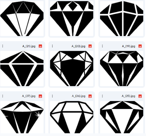 رسومات الألماس Vector – فخامة، بريق، وتصميم هندسي فاخر – 17 تصميم