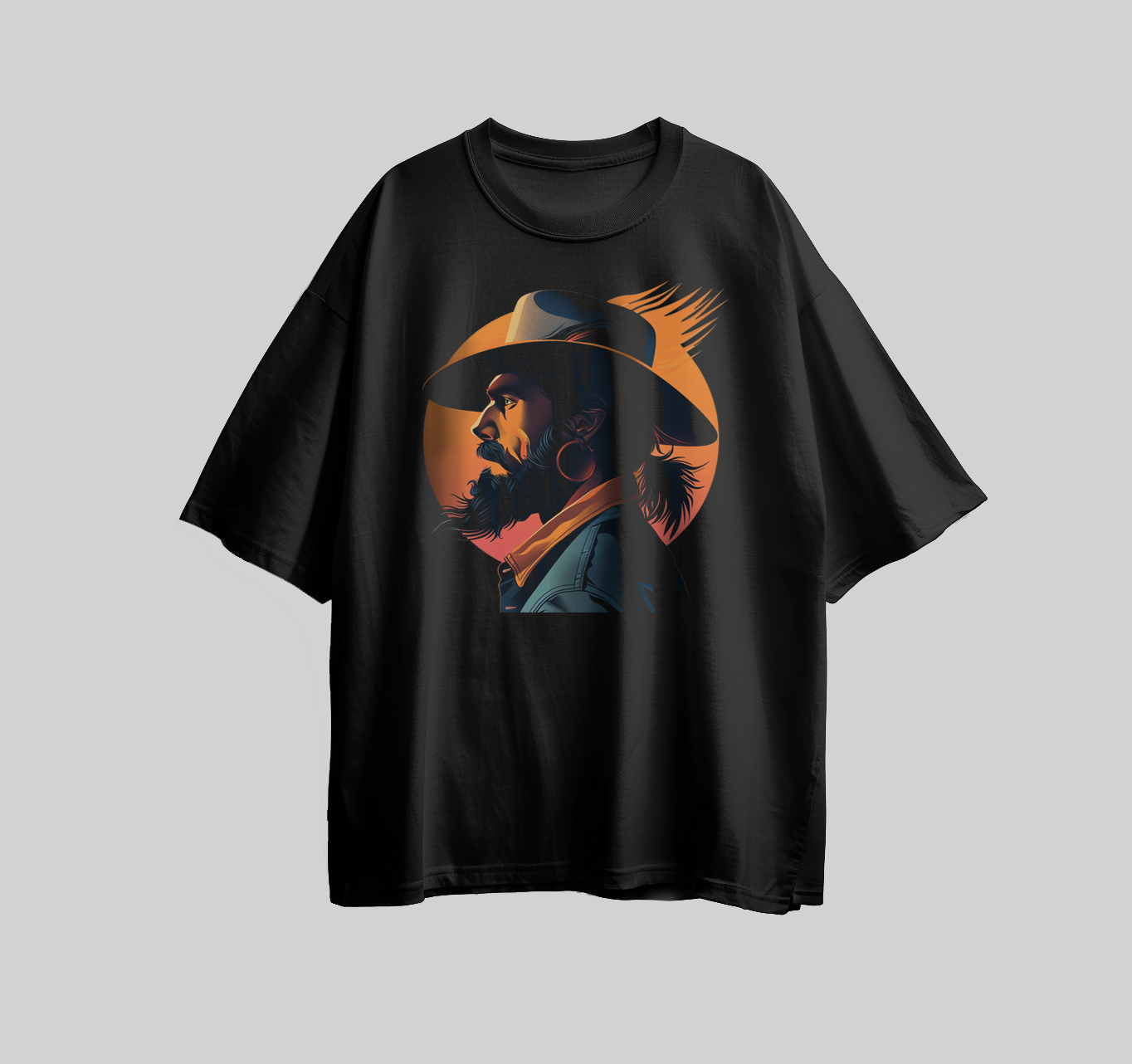 تصميم للطباعة على تيشرت شكل رعاة البقر