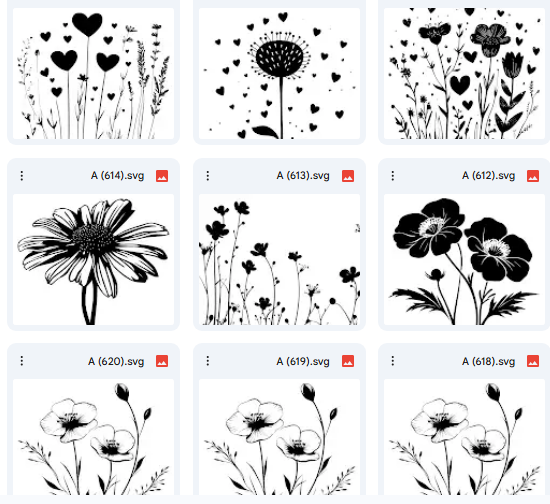 براعم ونباتات Vector – 20 رسمة زهور فنية للتلوين