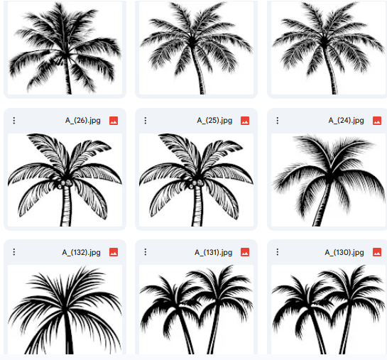 تصاميم Vector لأشجار النخيل 15 رسمة فنية للأطفال