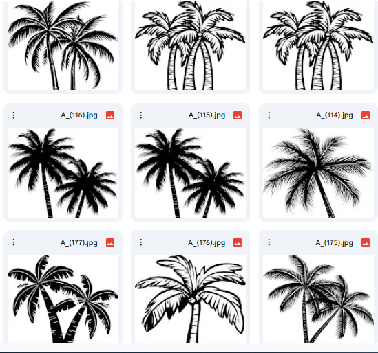 مجموعة 15 رسمة Vector لنخيل مُصمم بخطوط فنية بسيطة