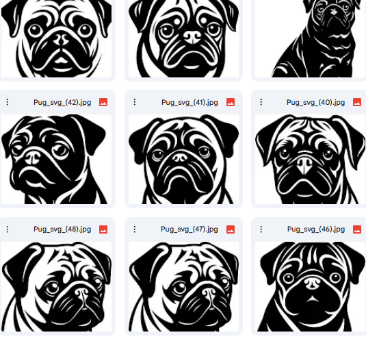 69 تصميم Vector مستوحى من شخصية كلب البج برسوم إبداعية