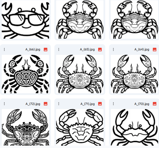 تفاصيل الكابوريا مرسومة بخطوط Vector في 15 عمل فني