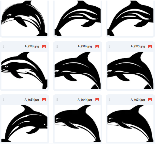 مشاهد بحرية مرسومة للدولفين عبر 20 تصميم Vector