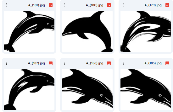 مشاهد مرحة للدولفين في 10 رسمة Vector فنية