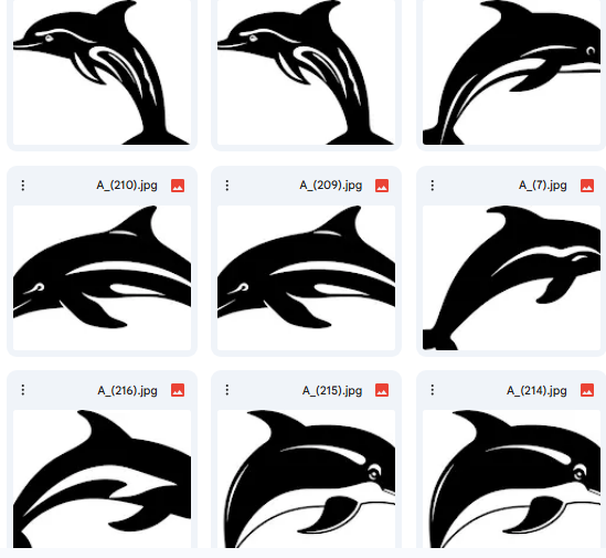 تعبيرات الدولفين في 15 عمل Vector مرسوم بخطوط واضحة