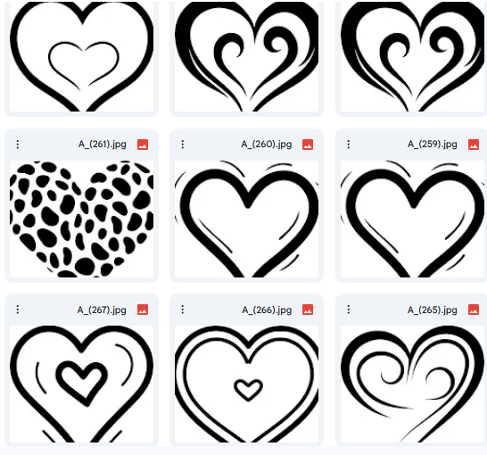 مكتبة فنية تضم 275 تصميم قلب Vector بخطوط جاهزة للتلوين