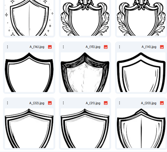 15 تصميم Vector لدروع حماية بأسلوب رسومي واضح