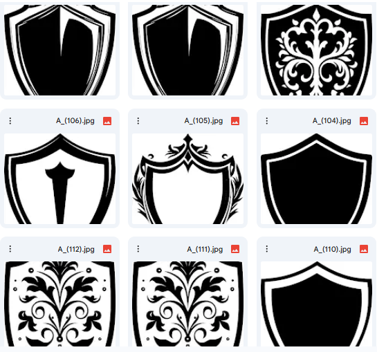 أيقونات دروع للحماية – مجموعة تلوين 15 رسمة Vector