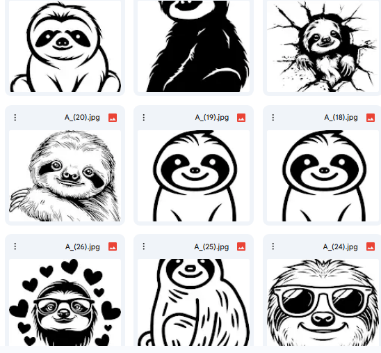 رسومات حيوان الكسلان – 20 تصميم Vector ممتع للأطفال