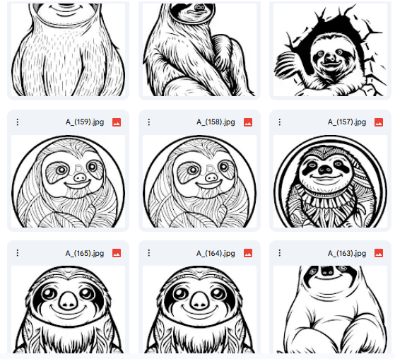 حيوان الكسلان الظريف – 20 رسمة Vector للأنشطة والفنون