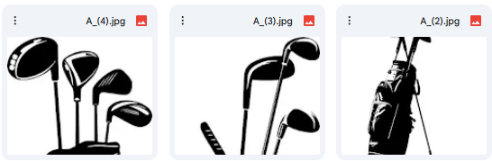 رسومات حقائب ومعدات الجولف – 4 رسومات Vector