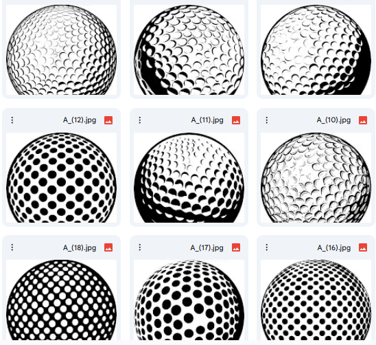 رسومات كرة الجولف – 30 رسمة Vector للأنشطة والفنون
