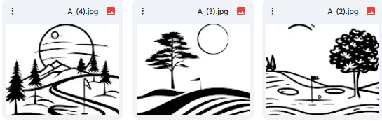 رسومات ملعب الجولف – 5 رسومات Vector للأنشطة والفنون