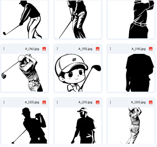 رسومات لاعبي الجولف – 22 رسمة Vector للأنشطة والفنون