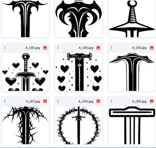 مجموعة سيوف للرسم الحر – 20 رسمة Vector