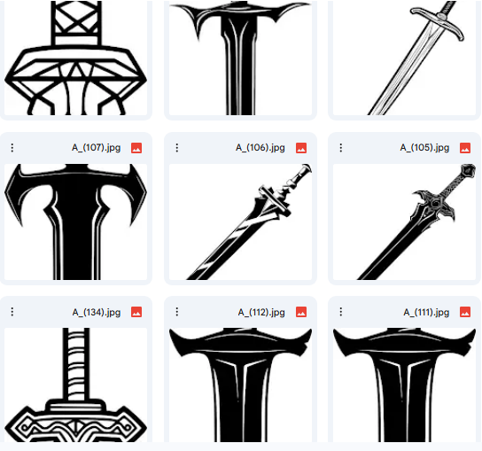 رسومات سيوف بخطوط بسيطة – 20 Vector