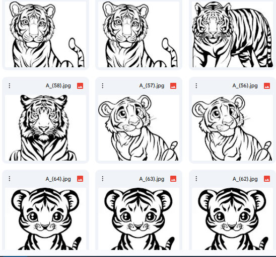 النمر المرِح – 20 رسمة Vector للتلوين والأنشطة