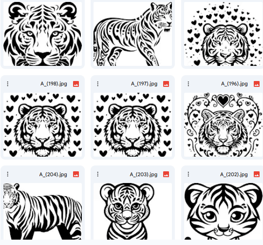 خطوط ونقوش النمر – 20 رسمة Vector للأنشطة الفنية