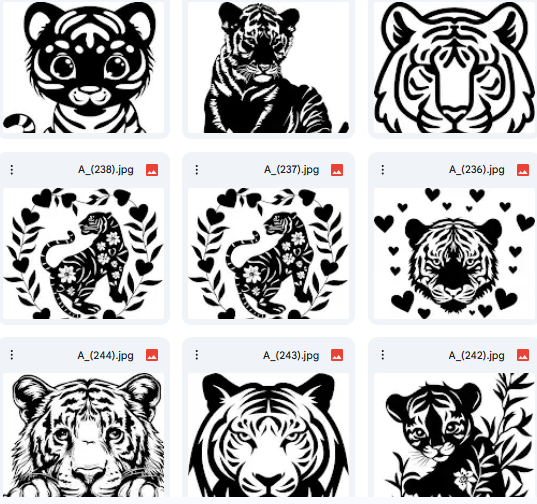 مجموعة رسومات Vector للنمور – 20 رسمة